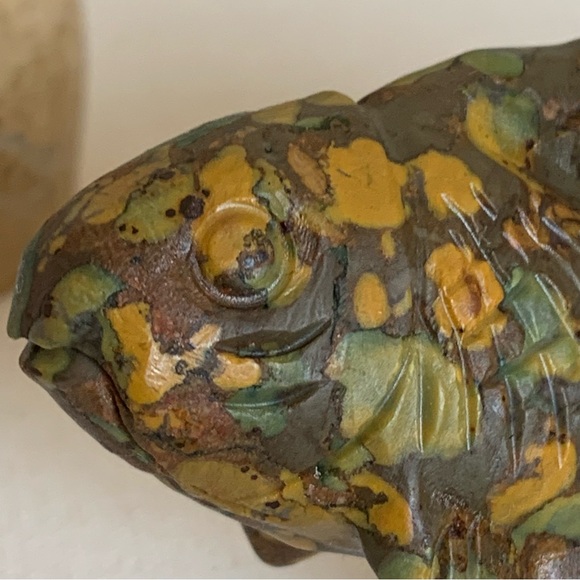 Ajooba Fruit Jasper Goldfish Carving Stone Fish Figurine Carved Animal Pet 3.25" - Picture 3 of 16